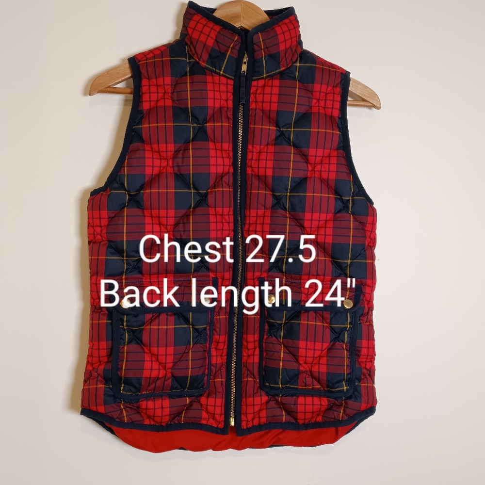 J. Crew Down Plaid Puffer Vest - Picture 9 of 9